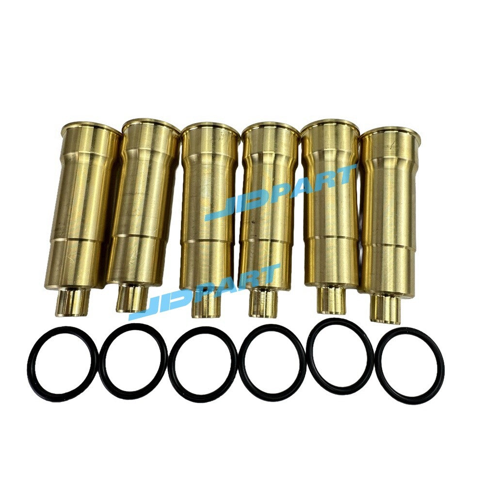 Suitable for 6 PCS 6D14 fuel injector nozzle sleeves for excavators -