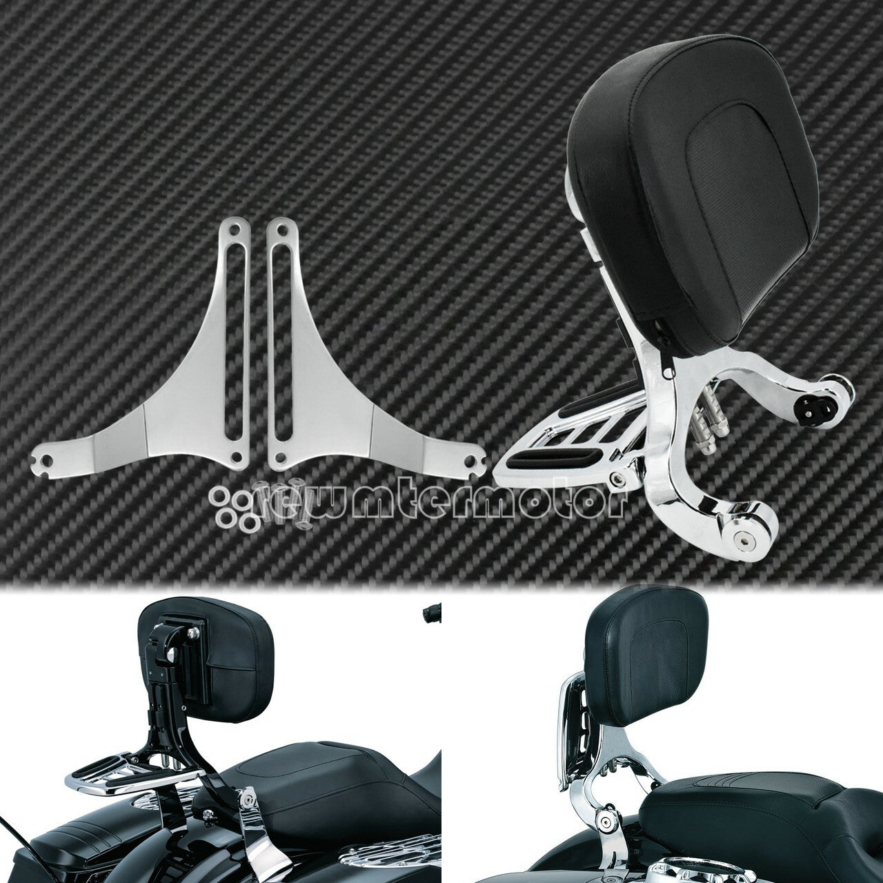 Multi-Purpose Driver  Passenger Backrest Fit for Harley Softail Fatboy 2018-20