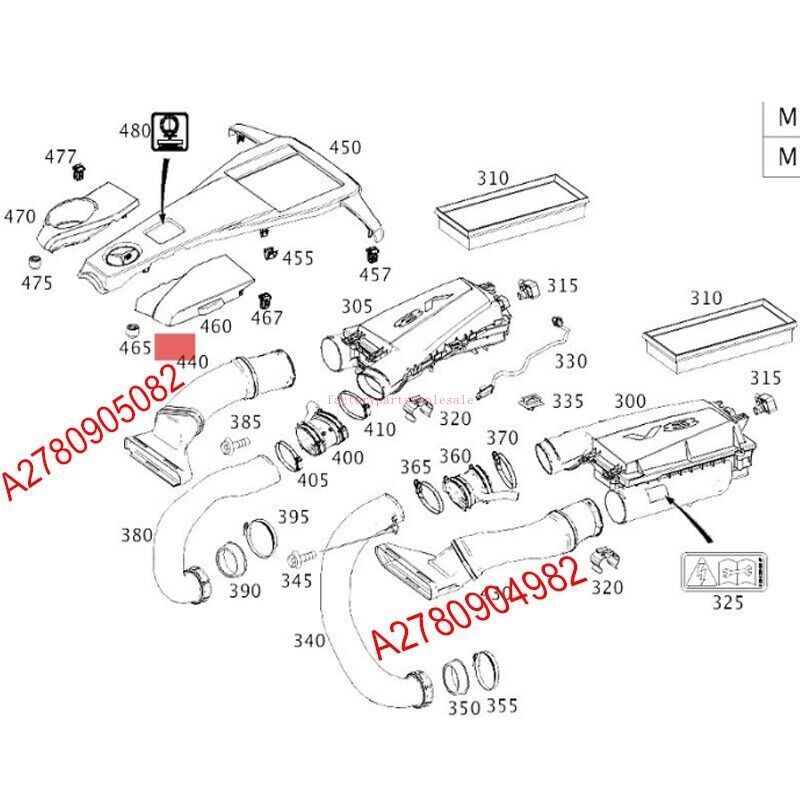 2 Engine Air Intake Hose Left & Right For 2014-2017 S500 S63 AMG n
