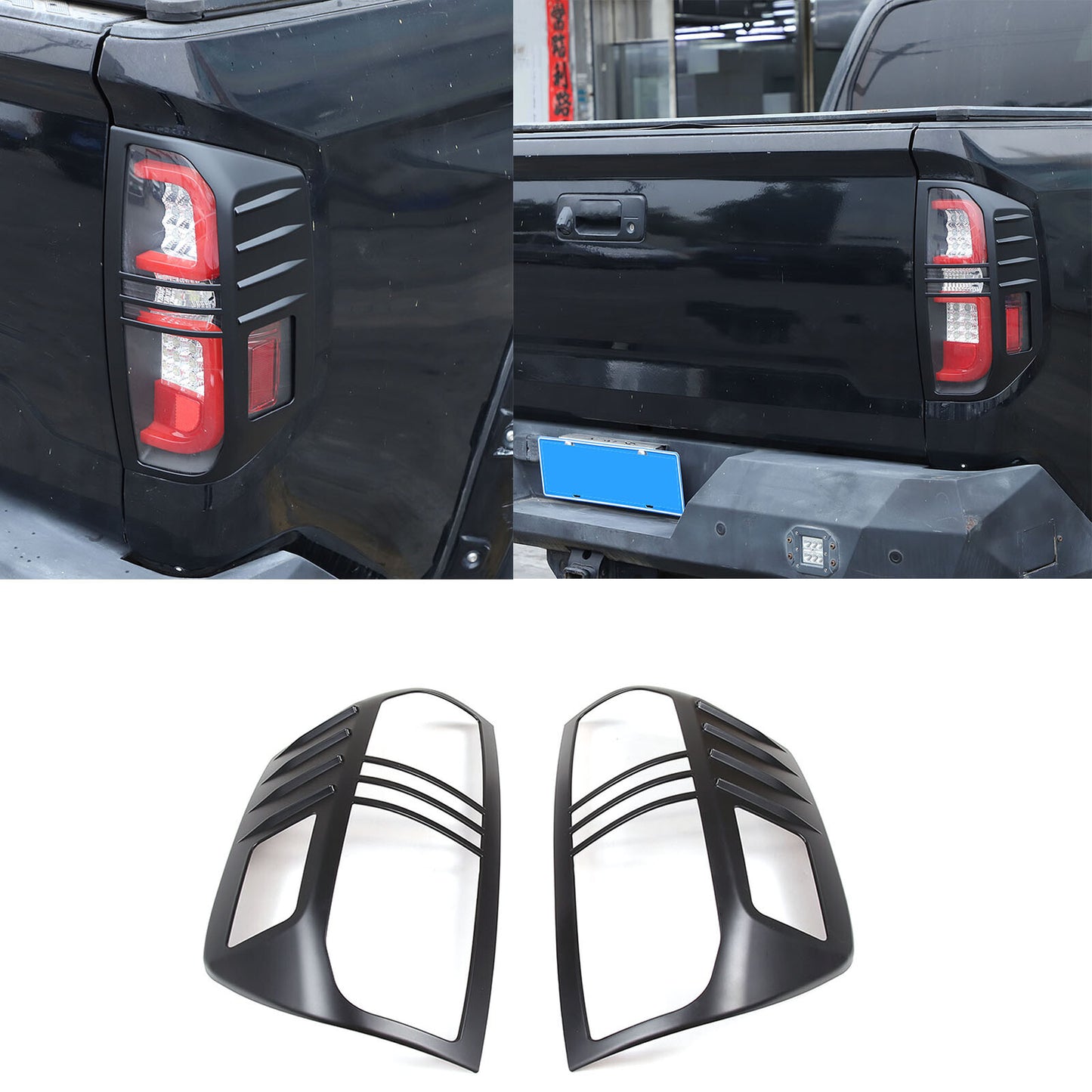 Matte black exterior taillight bezel and taillight cover for Tenderra 2014-21 n