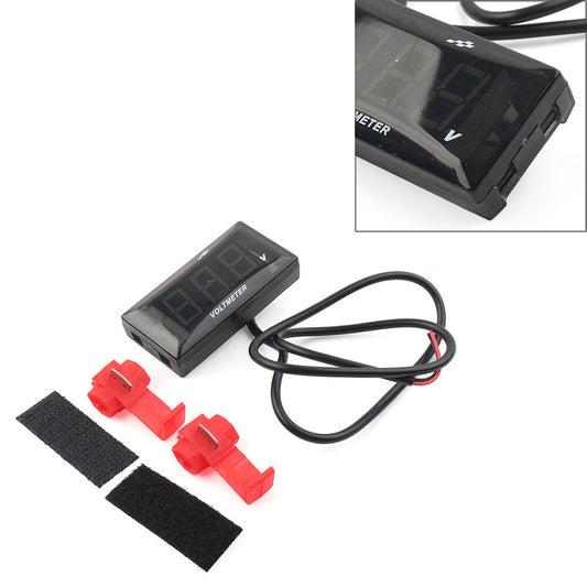 12V Motorcycle Digital LED Display Voltmeter Voltage Gauge Panel Meter Green Q