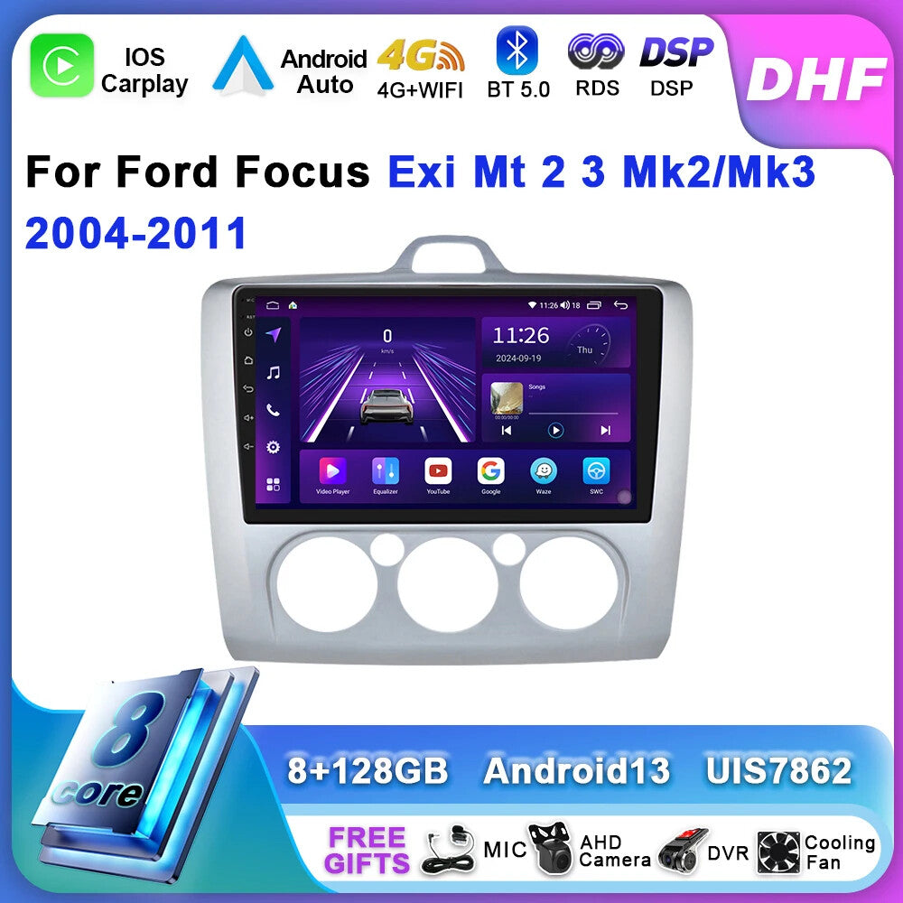 for Ford Focus 2 3 Mk2 Mk3 2004-2011 CarPlay Car Radio Android GPS Player Screen