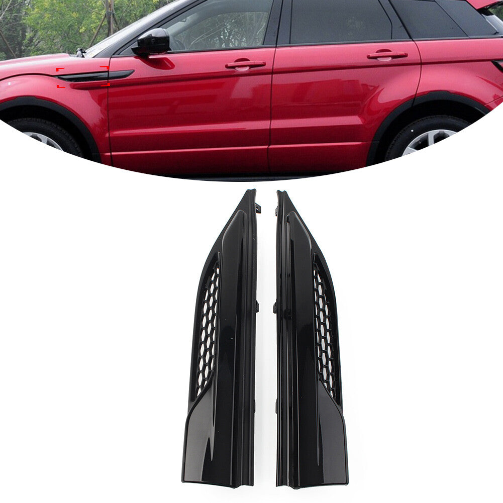 A pair of front fender side grilles for the upper part of the for Land Rover for Range Rover Evoque 2012-2019.