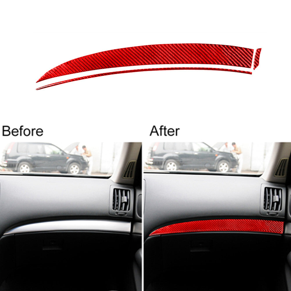 3-Piece Red Carbon Fiber Passenger Side Dashboard Cover Trim for Infiniti G37