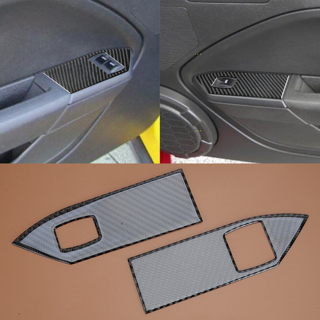 2Pcs Interior Window Lift Switch Cover Trim Fit for for Mustang 2005-2009 v