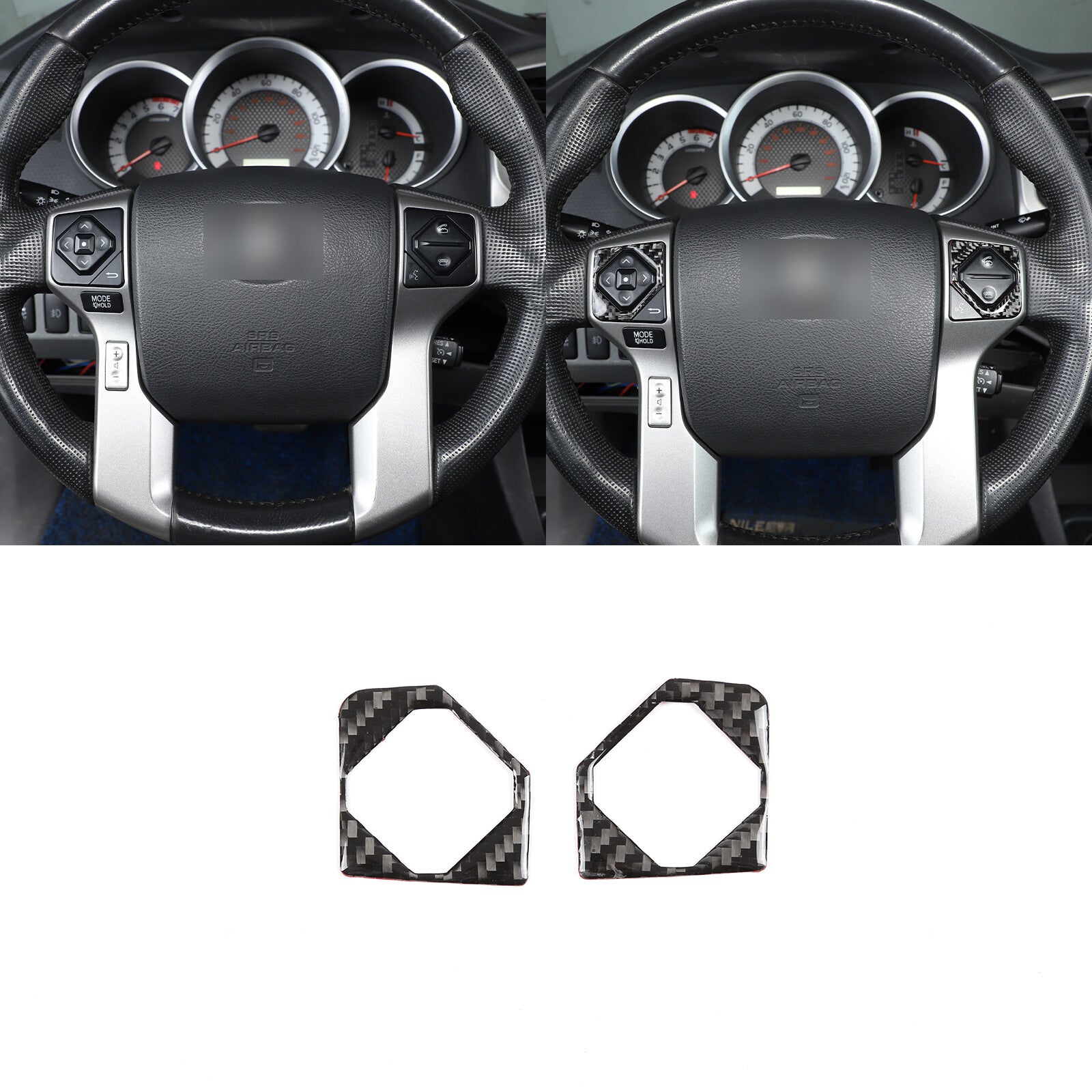 4-Pack ABS Silver Exterior Mirror Base Cover Trim for Hummer H2 2003-2009- v