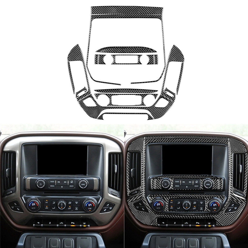 Carbon Fiber Rear Center Cup Holder Cover Trim for Lincoln for Navigator 2007-2014 v