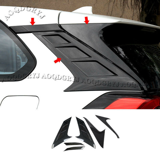 Carbon Fiber Rear Window Moulding spoiler Cover Trim 6pc for TOYOTA RAV4 2019-24