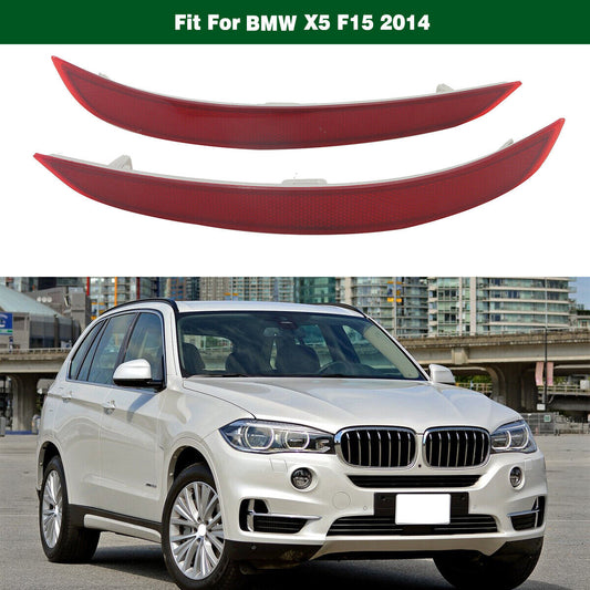 1Pair Rear Bumper Left & Right Lights Reflector Lamp Fit for BMW X5 F15 2014 2X Q