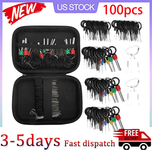 100-piece pin top wire kit extractor connector terminal removal tool for automotive applications Q