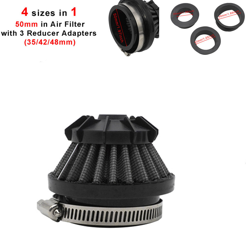 4-in-1 Universal Motorcycle All-Terrain Vehicle 50mm 35mm 42mm 48mm Air Filter Intake Cleaner - n