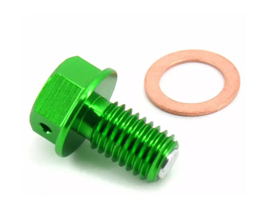 BILLET MAGNETIC OIL DRAIN PLUG FIT for KAWASAKI KX250F 2004 KX450F 2016-2017 GREEN Q