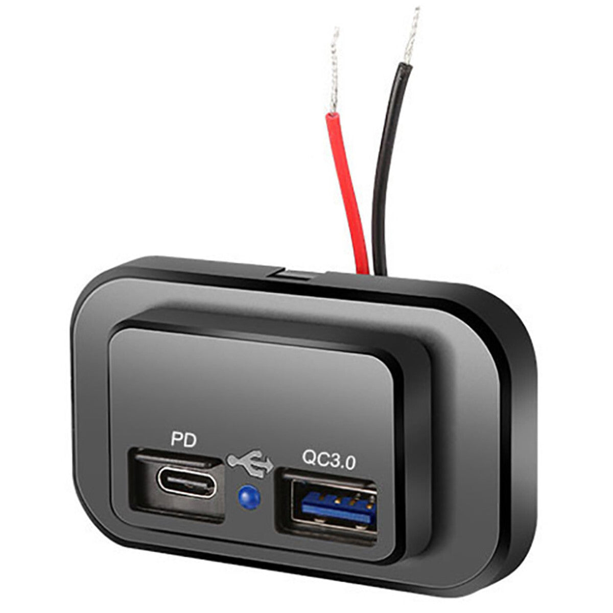 Car Charger Socket Dual USB Port Fast Charging Power Adapter Outlet Panel Mount