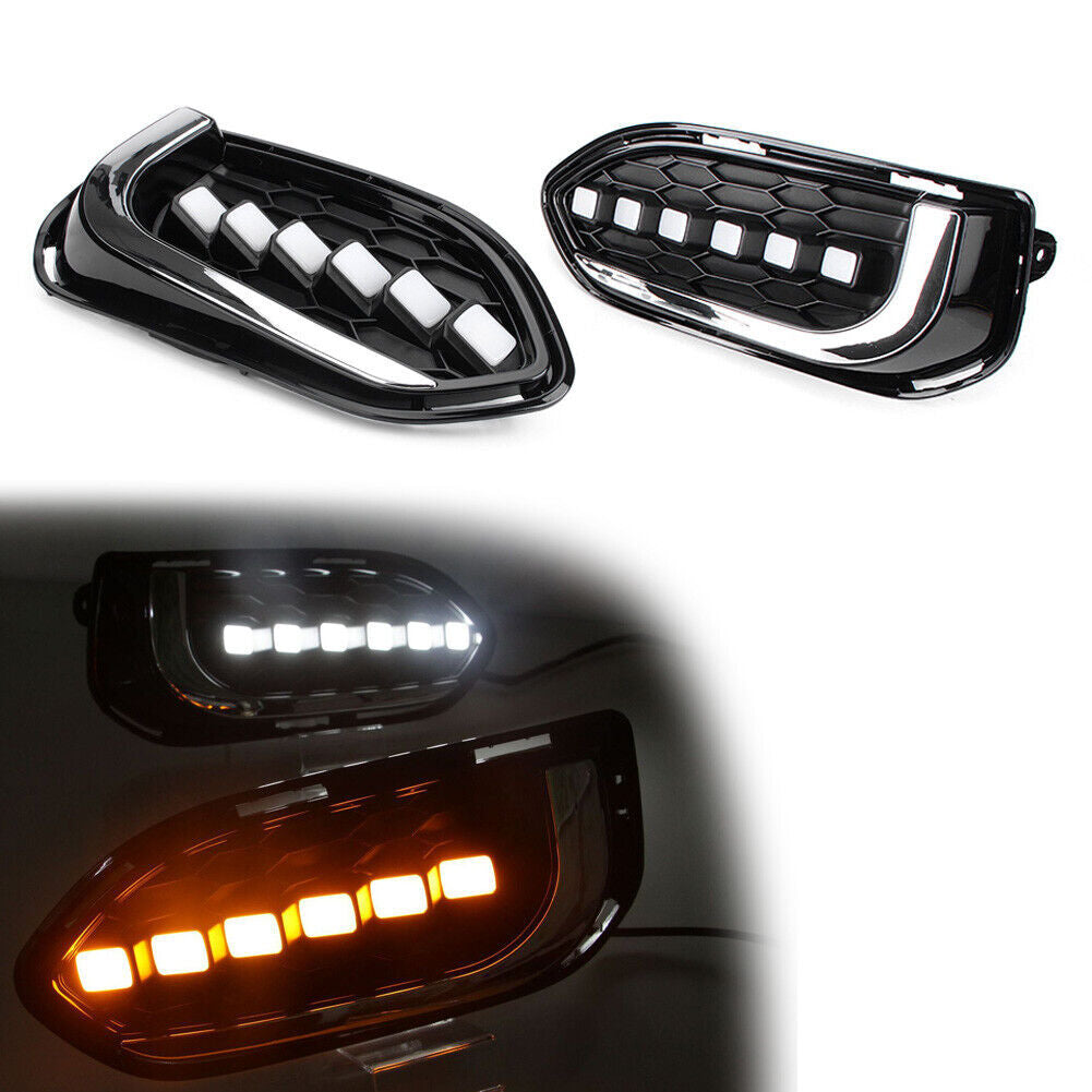 Pair Auto LED Daytime Running Fog Driving Lights Lamp for Honda Fit Jazz 2018