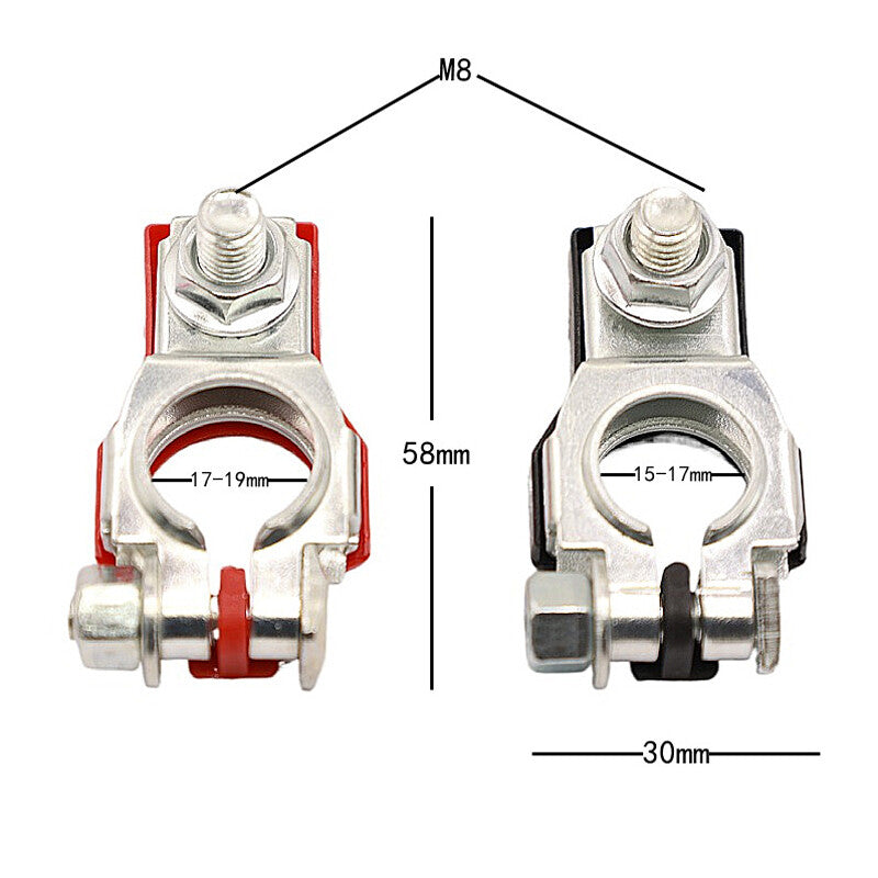 16-18mm automotive battery terminal clamp connector negative and positive terminal set copper - n