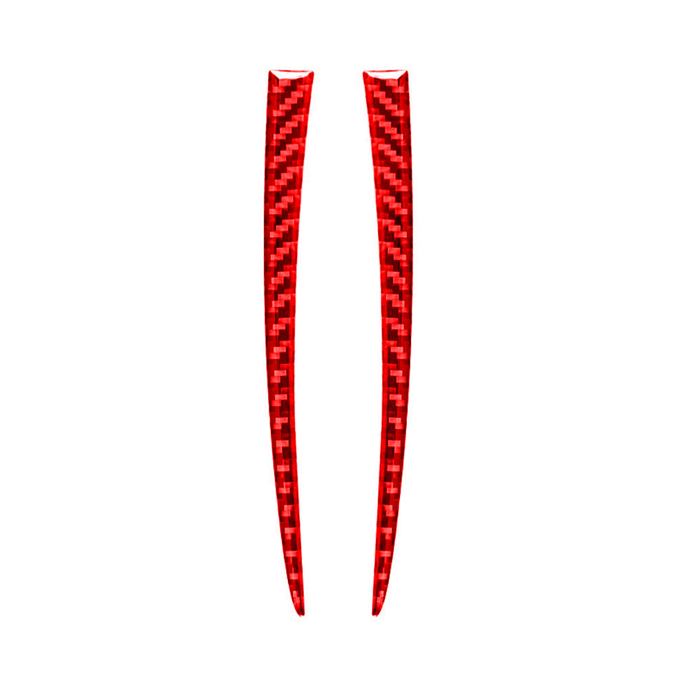 2Pcs Red Carbon Fiber Rear View Mirror Strip Trim for Porsche Taycan 2019-2022