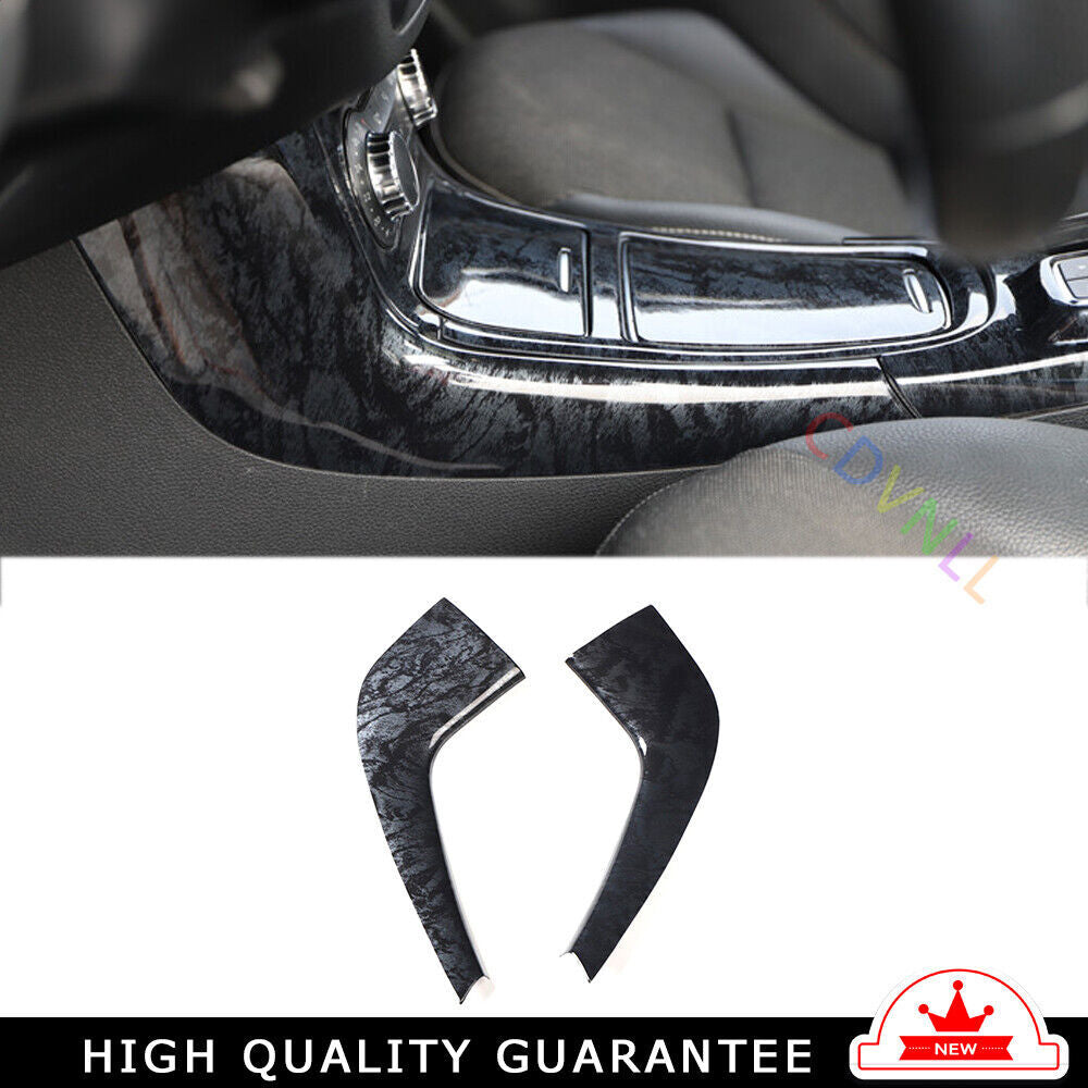 Gear Shift Both Side Cover Trim 2PCS for Mercedes-Benz B-Class 12-19 Black Wood