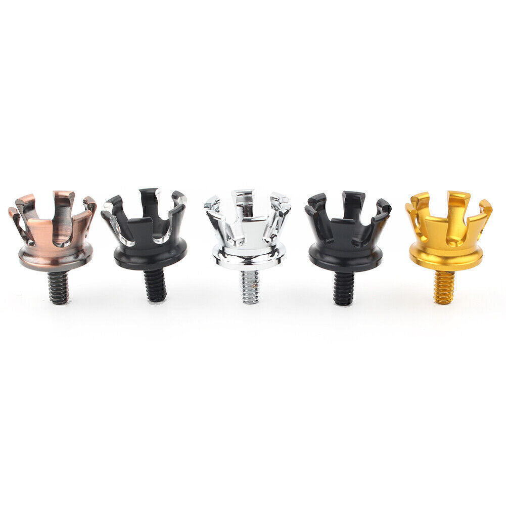 Imperial Crown Style Rear for Seat Bolt Tab Screw Cap Mount Fit for Harley 96-up