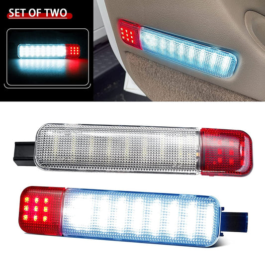 2x Ice Blue Red LED Interior Door Panel Light Courtesy Lamps for Chevy Silverado Q