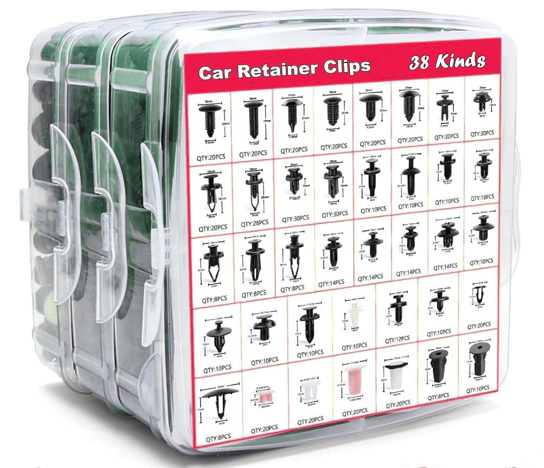 Car bumper retainer clips, 38 popular sizes, car door panel trim clip kits on