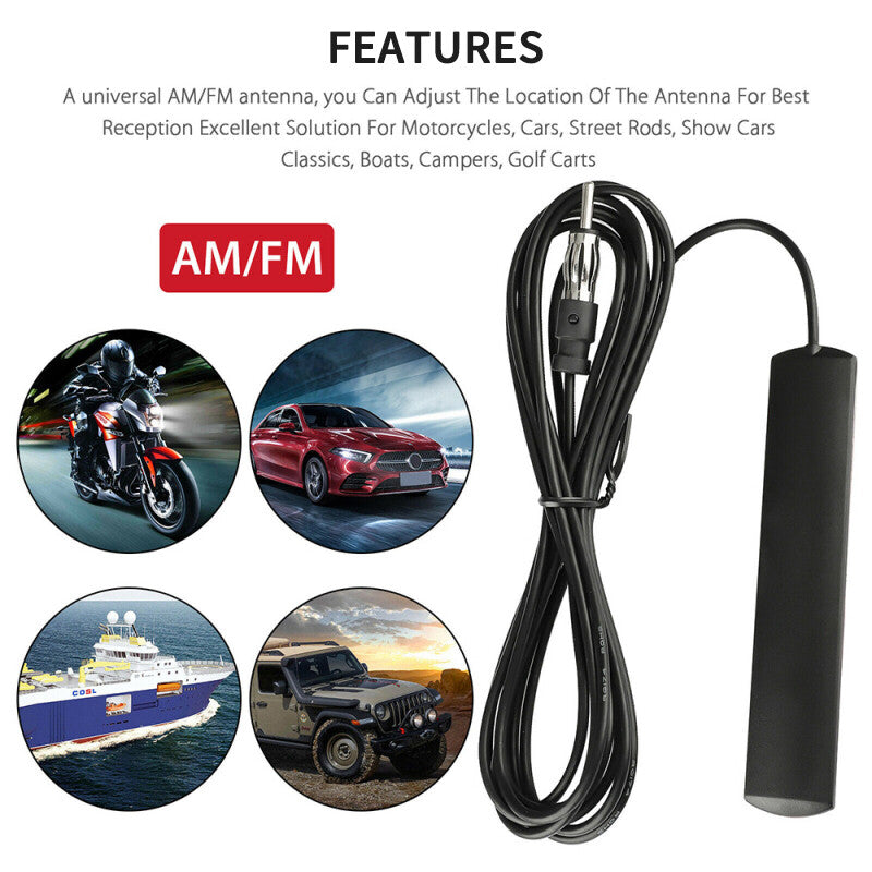 Car Interior Hidden Amplified Antenna Electronic Stereo AM/FM Radio Universal Q