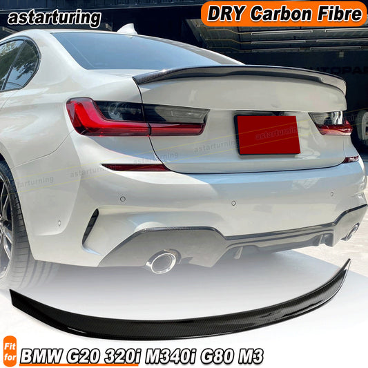 for BMW G20 320i M340i G80 M3 20UP REAL CARBON Rear Trunk Spoiler Boot Wing Lip
