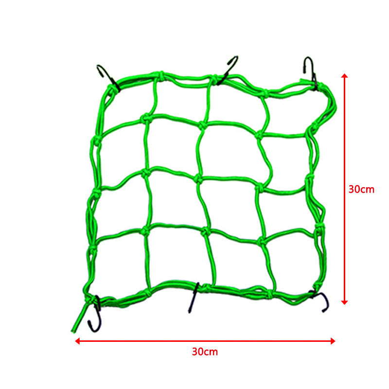 30*30CM Motorcycle Elasticated Luggage Cargo Net Strong Webbing Straps Tie Green Q