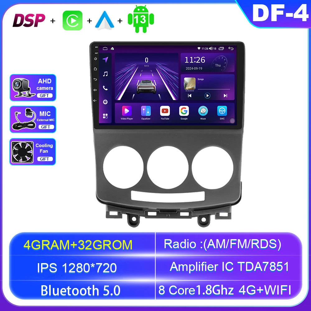 for MAZDA 5 2005-2010 Auto CarPlay Car Radio Screen GPS Multimedia Video Player