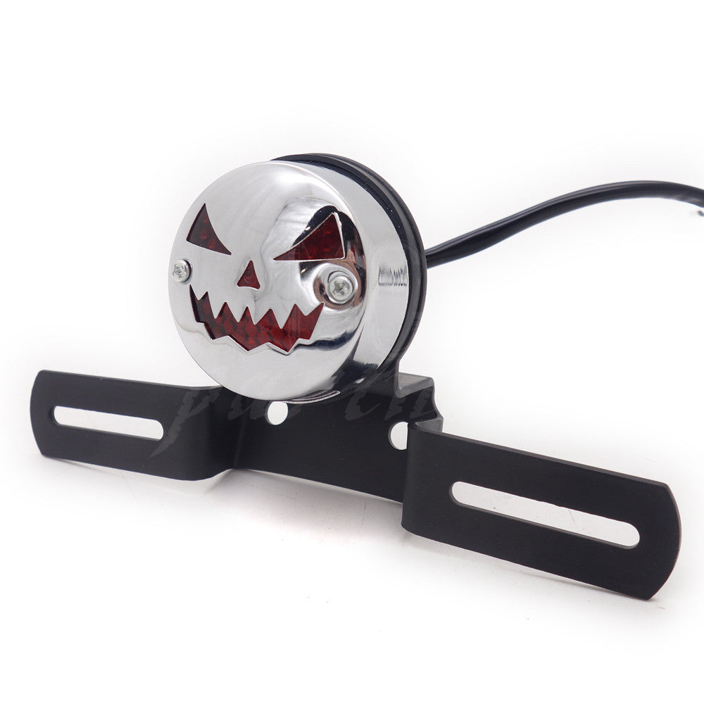 LED Pumpkin Cover Rear Tail Brake Light For Chopper Cafe Racer Old School Bobber Q