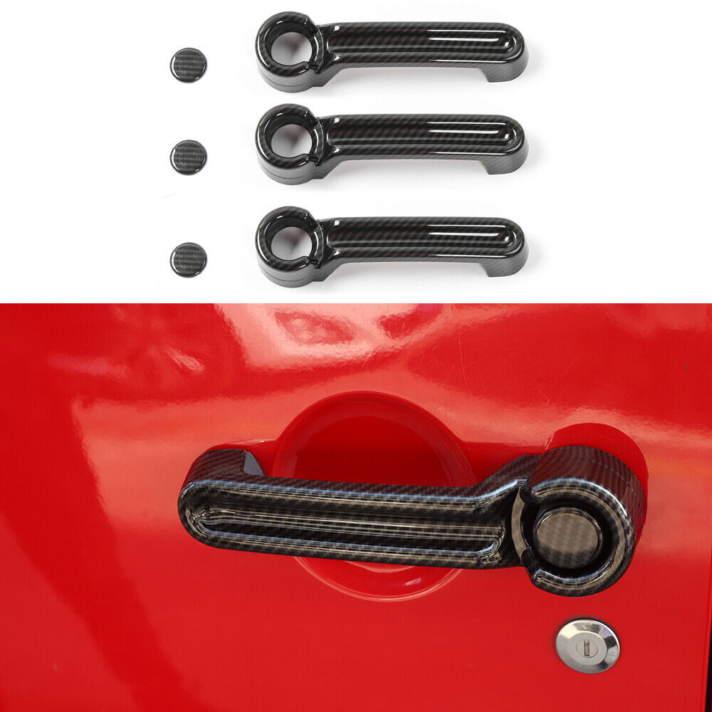 Carbon Fiber 6pcs Door Handle Cover Trim Accessories for 07-18 for Jeep for Wrangler JK