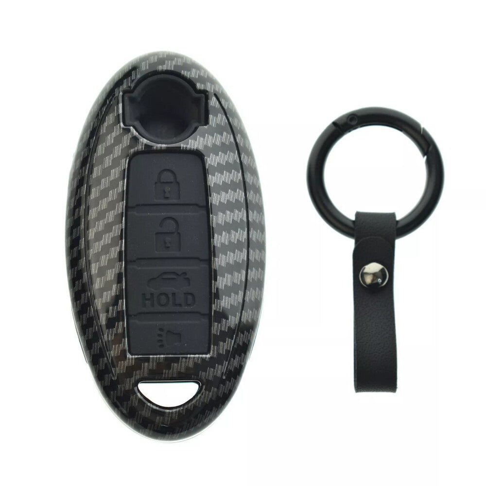 ABS Carbon Fiber Style Keychains Key Cover Case For accessories  for Nissan new