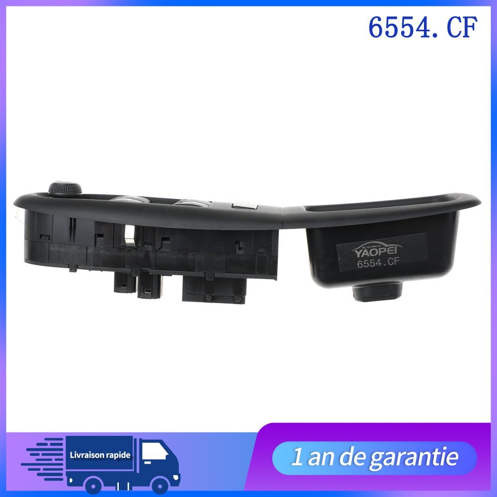 PLATINE COMMANDE BOUTON LEVE VITRE AVANT POUR GAUCHE for PEUGEOT 406 95-04 6554CF n