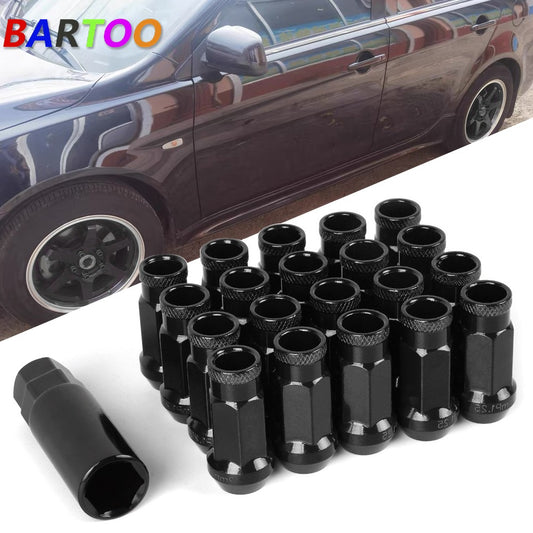 20PCS Extended Forged Steel Wheel Tuner Lug Nuts Open End Light M12X1.25/M12X1.5 Q