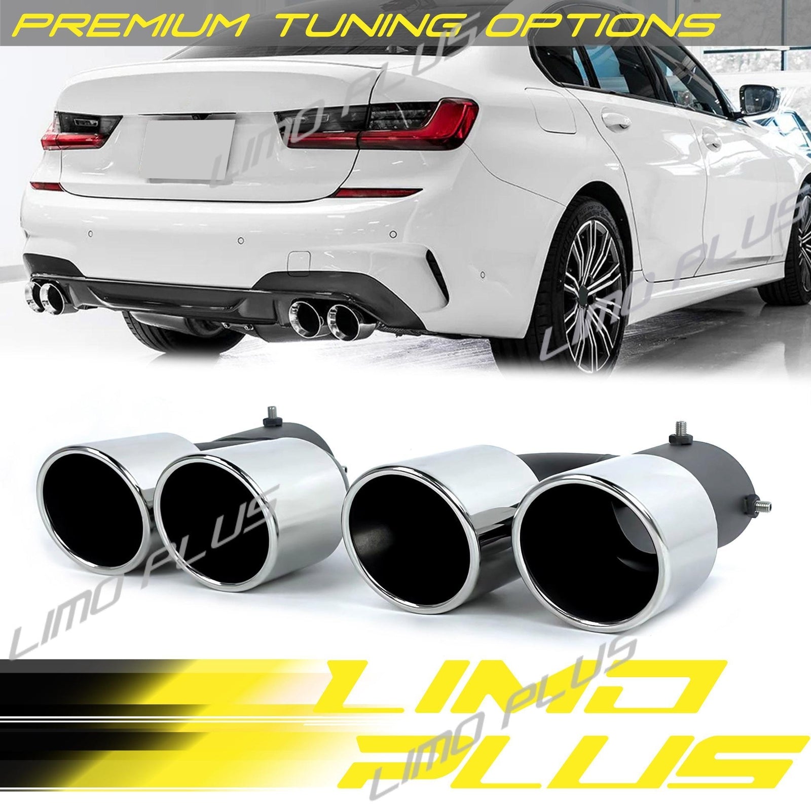 Silver Muffler Pipe Exhaust Tips for BMW G20 M340i G42 M440i G23 G26 M220i 19-24 Q