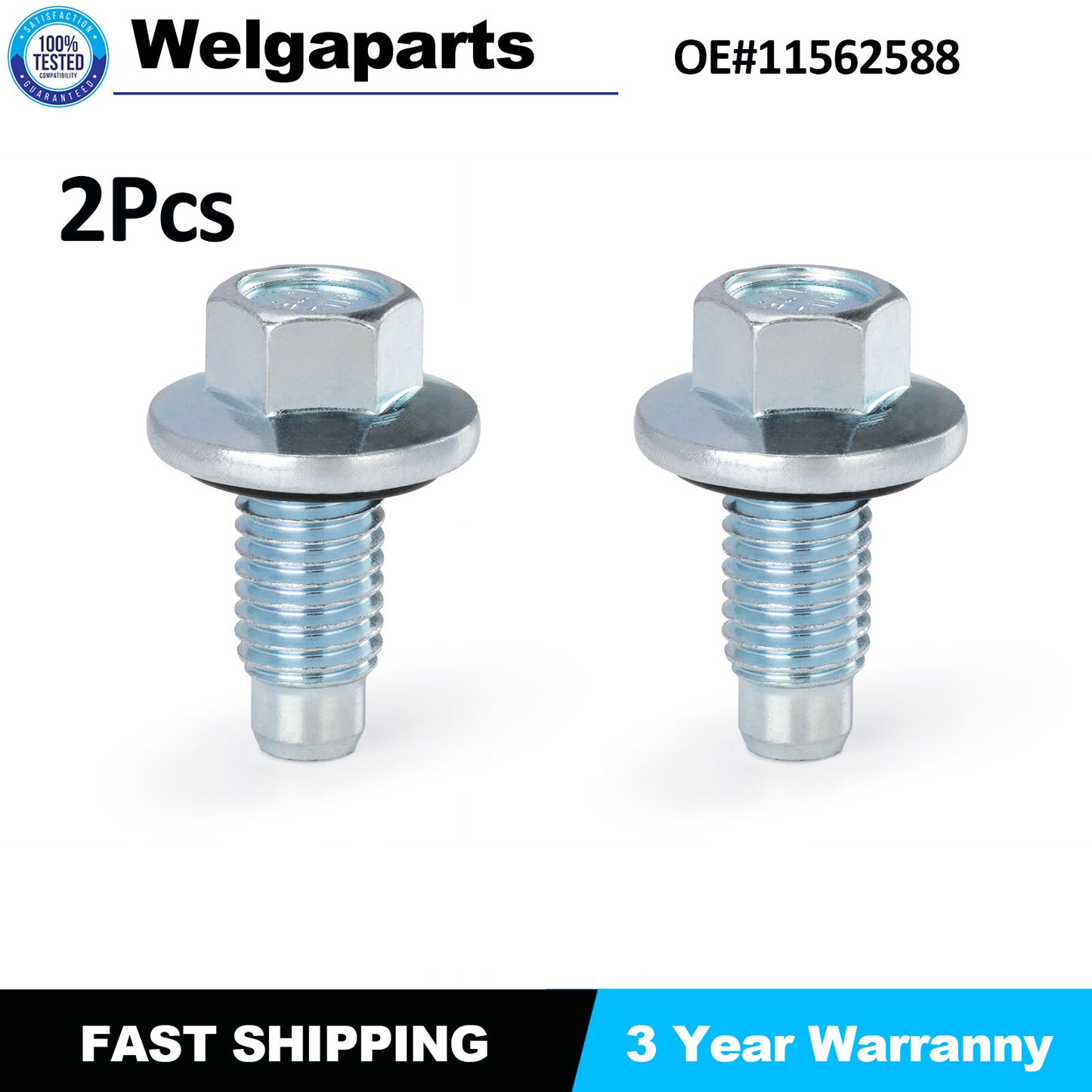 2xOil Pan Drain Plug Bolt W/O-Ring Fits For GM for Chevrolet for Buick for Cadillac 11562588