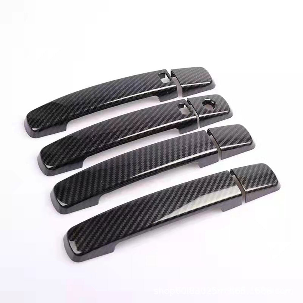 Smooth carbon fiber protective sleeve trim for 2009-13 for Infiniti G G37 side for smart door handles - n