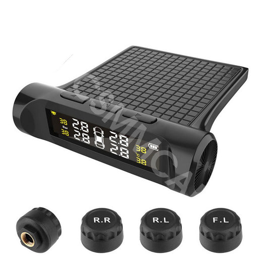 Wireless LCD TPMS Car Tire Pressure Monitoring System W/4 External Sensors