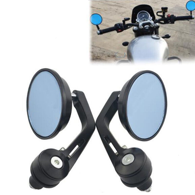 2-Pack Motorcycle Handlebar End Mirrors, Adjustable Bicycle Rearview Side Mirrors (Round) n