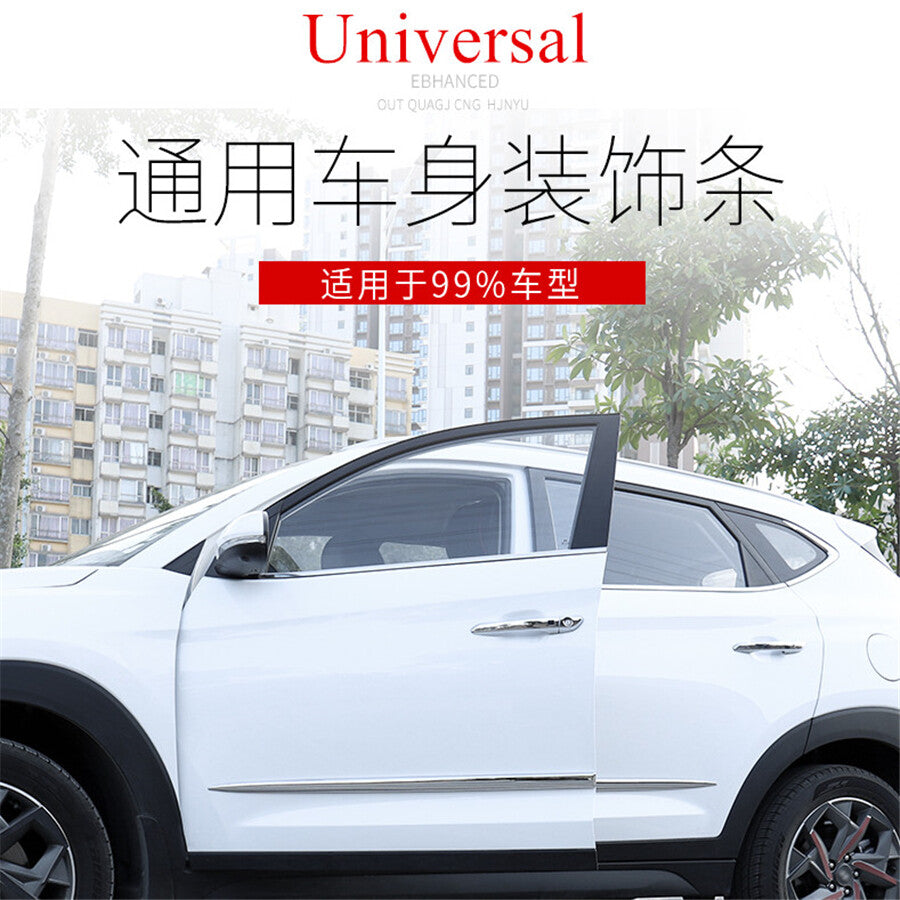 Chrome Side Skirt Door Side Line Sill Garnish Body Molding Trim Cover UNIVERSAL