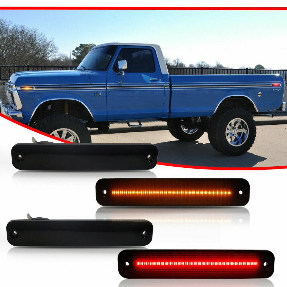 4-piece smoke LED front and rear side marker lights suitable for F- trucks from 1973 to 1979- v