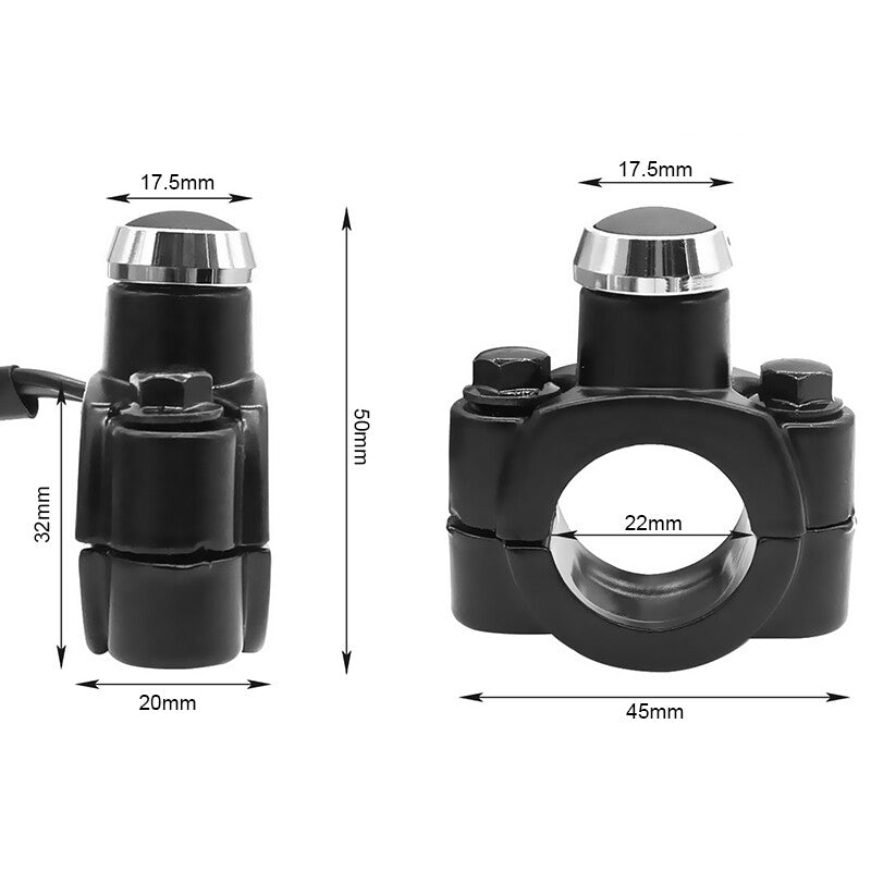 7/8 Aluminum Motorcycle ATV Horn Switch Momentary Button Electric Power Start