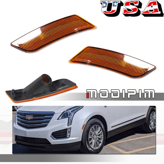 For 13 - 14 for Cadillac ATS and 2017+ XT5 Amber Front Side Marker Light Holder Pair - v