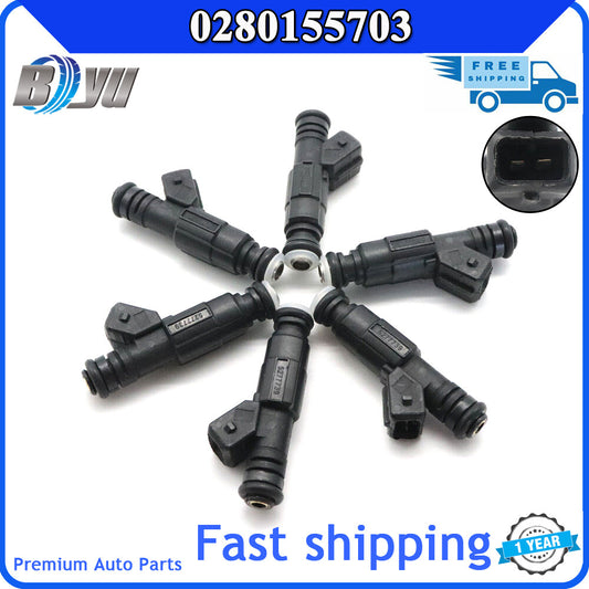 0280155703 Brand New 6-Piece Fuel Injector Set for 93-98 for Jeep Grand Cherokee 5.2L 5.9L V8 - v