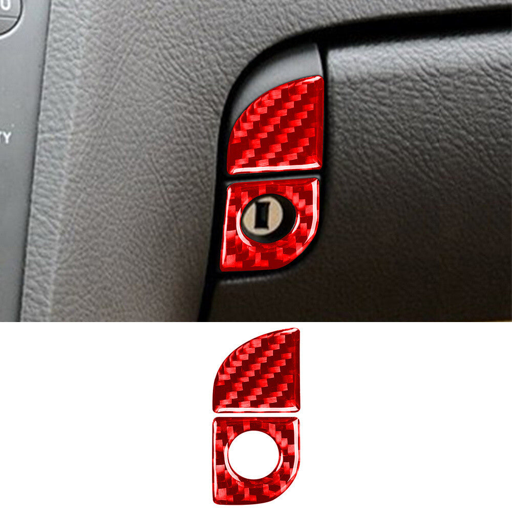 2¡ÁRed Carbon Fiber for Co -pilot Glove Storage Box Switch Trim For Luxus GS 2006-2011
