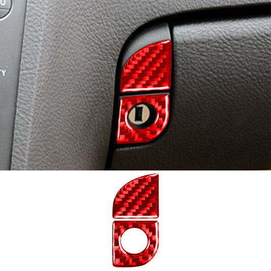2¡ÁRed Carbon Fiber for Co -pilot Glove Storage Box Switch Trim For Luxus GS 2006-2011