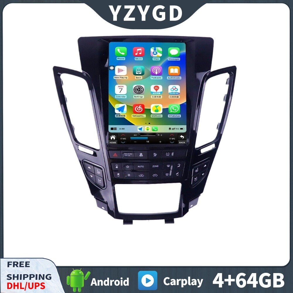 Carplay Car Radio 2Din Stereo for Cadillac CTS 2007-2012 GPS Navi Screen 64GB