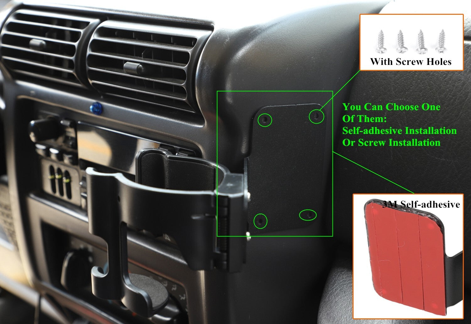 Multi-Function Drink Cup Holder Phone Mount Bracket for Jeep TJ for Wrangler 97-06