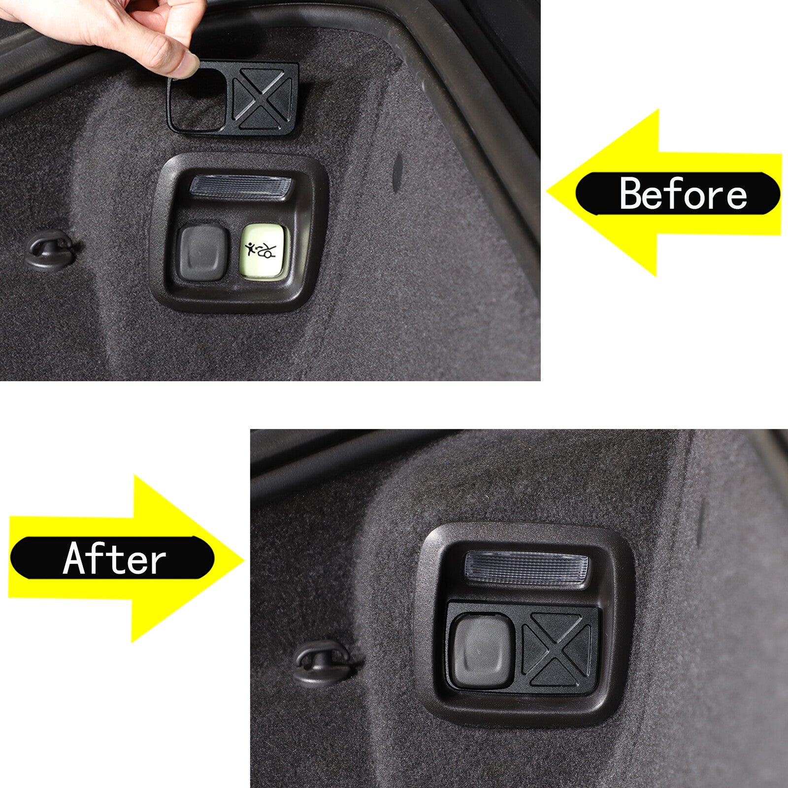 Aluminum front and rear trunk escape switch button panel trim for Corvette C8 2020-23 n