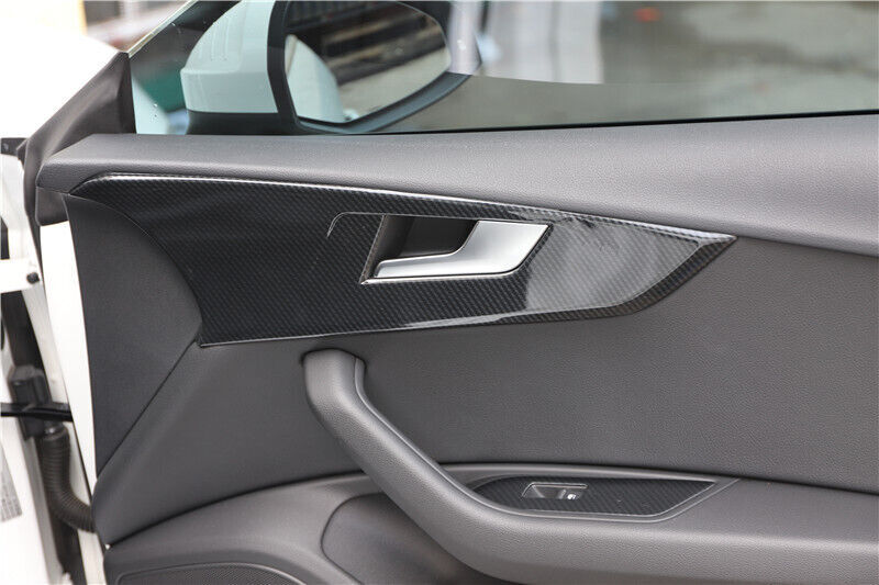 Inner Door Handle Cover Decor Trim 4PCS Fit for Audi A5 2017-2019 Carbon Fiber