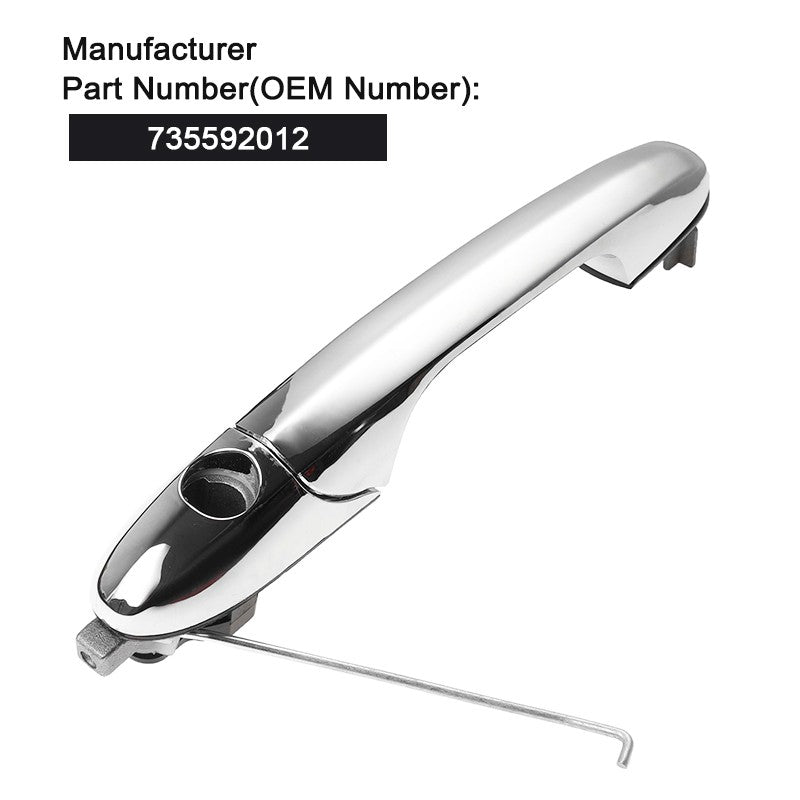 Outer Chrome Door Handle Right Offside Driver Side for Fiat 500 & 500C 735592012 Q
